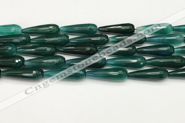 CTR462 15.5 inches 10*30mm faceted teardrop agate beads wholesale