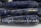 CTR47 15.5 inches 10*40mm faceted teardrop sodalite gemstone beads