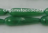 CTR50 15.5 inches 10*40mm faceted teardrop green aventurine beads