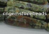 CTR59 15.5 inches 10*40mm faceted teardrop rhyolite gemstone beads