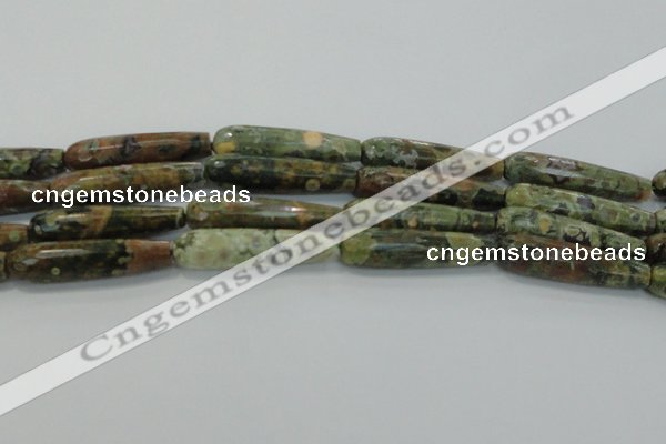 CTR59 15.5 inches 10*40mm faceted teardrop rhyolite gemstone beads