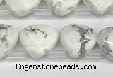 CTR603 Top drilled 10*10mm faceted briolette white howlite beads