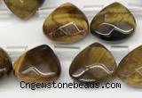 CTR611 Top drilled 10*10mm faceted briolette yellow tiger eye beads