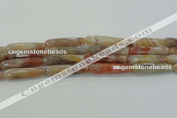 CTR63 15.5 inches 10*40mm faceted teardrop yellow agate beads