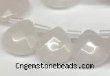 CTR630 Top drilled 13*13mm faceted briolette rose quartz beads