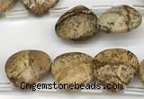 CTR640 Top drilled 13*13mm faceted briolette picture jasper beads