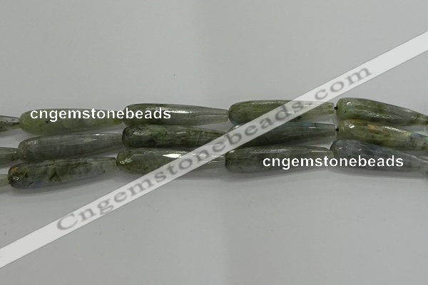 CTR65 15.5 inches 10*40mm faceted teardrop labradorite beads