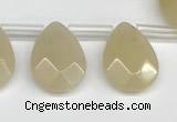 CTR663 Top drilled 10*14mm faceted briolette yellow aventurine beads