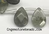 CTR671 Top drilled 10*14mm faceted briolette labradorite beads