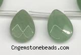 CTR696 Top drilled 12*16mm faceted briolette green aventurine beads