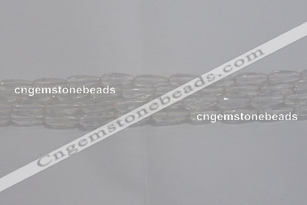 CTR70 15.5 inches 6*16mm faceted teardrop white crystal beads