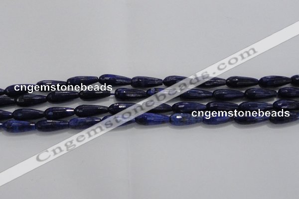 CTR76 15.5 inches 6*16mm faceted teardrop lapis lazuli beads