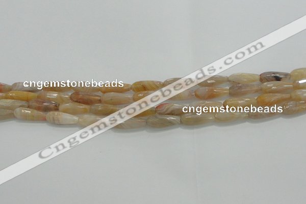 CTR80 15.5 inches 6*16mm faceted teardrop yellow agate beads