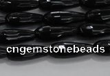 CTR82 15.5 inches 6*16mm faceted teardrop black agate beads