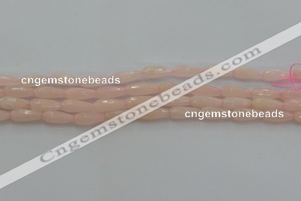 CTR84 15.5 inches 6*16mm faceted teardrop peach stone beads