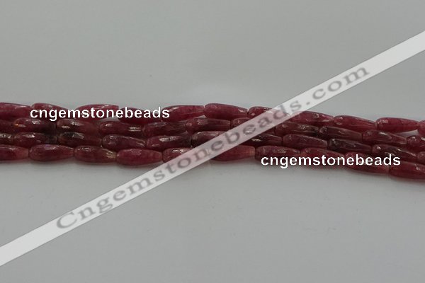 CTR86 15.5 inches 6*16mm faceted teardrop strawberry quartz beads