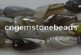 CTR87 15.5 inches 6*16mm faceted teardrop grey botswana agate beads