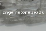 CTR90 15.5 inches 8*20mm faceted teardrop cloudy quartz beads