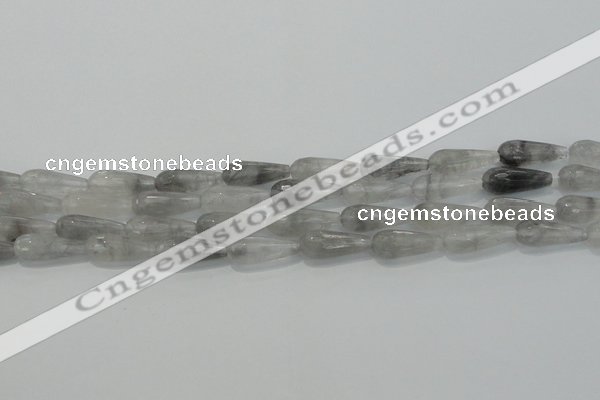 CTR90 15.5 inches 8*20mm faceted teardrop cloudy quartz beads