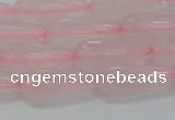 CTR91 15.5 inches 8*20mm faceted teardrop rose quartz beads