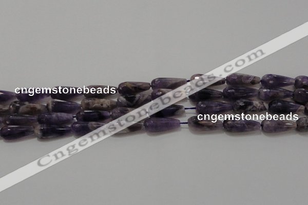 CTR94 15.5 inches 8*20mm faceted teardrop dogtooth amethyst beads