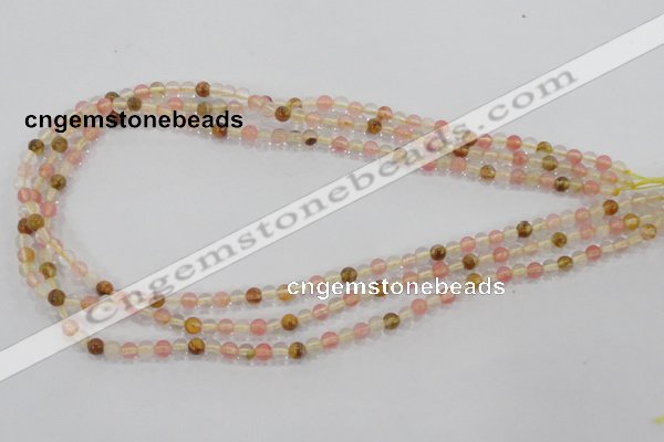 CTS01 15.5 inches 4mm round tigerskin glass beads wholesale