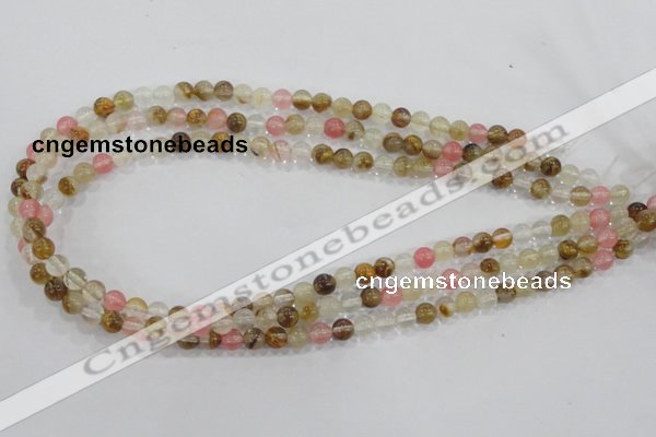 CTS02 15.5 inches 6mm round tigerskin glass beads wholesale