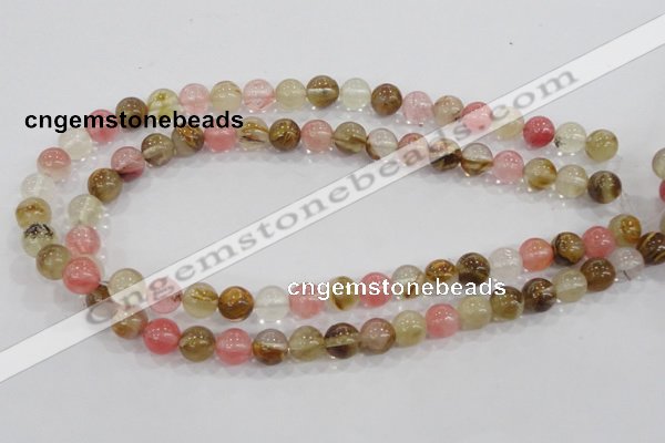 CTS04 15.5 inches 10mm round tigerskin glass beads wholesale