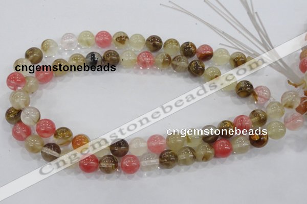 CTS05 15.5 inches 12mm round tigerskin glass beads wholesale