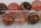 CTS07 15.5 inches 16mm round tigerskin glass beads wholesale