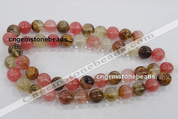 CTS07 15.5 inches 16mm round tigerskin glass beads wholesale