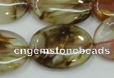 CTS51 15.5 inches 22*30mm oval tigerskin glass beads wholesale