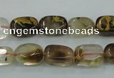 CTS56 15.5 inches 8*14mm nugget tigerskin glass beads wholesale