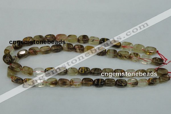 CTS56 15.5 inches 8*14mm nugget tigerskin glass beads wholesale