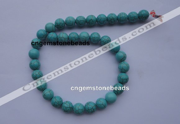 CTU04 15.5 inches 10mm round blue turquoise strand beads Wholesale