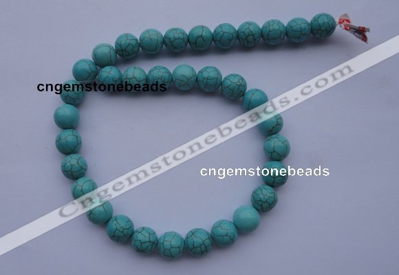 CTU05 15.5 inches 12mm round blue turquoise strand beads Wholesale