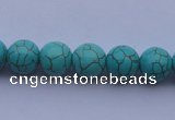 CTU06 15.5 inches 14mm round blue turquoise strand beads Wholesale