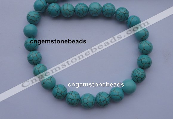 CTU07 15.5 inches 16mm round blue turquoise strand beads Wholesale