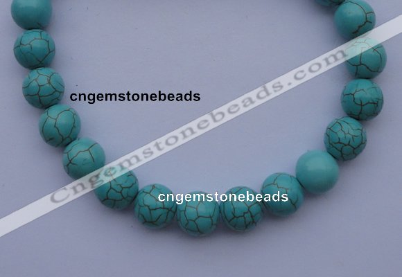 CTU10 15.5 inches 25mm round blue turquoise strand beads Wholesale