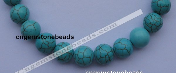 CTU11 15.5 inches 30mm round blue turquoise strand beads Wholesale