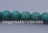 CTU12 15.5 inches 8mm faceted round blue turquoise beads Wholesale