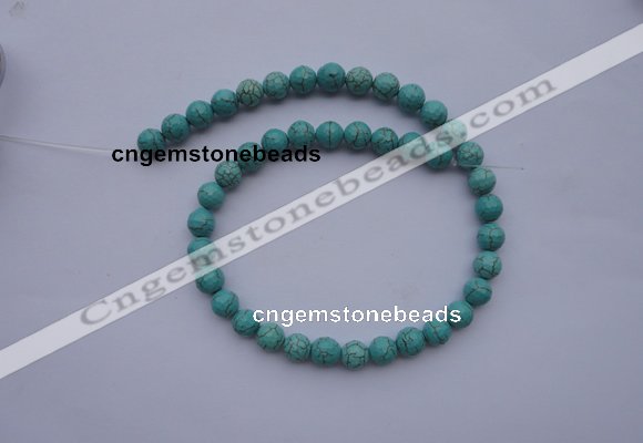 CTU12 15.5 inches 8mm faceted round blue turquoise beads Wholesale