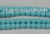 CTU1209 15.5 inches 3mm round synthetic turquoise beads