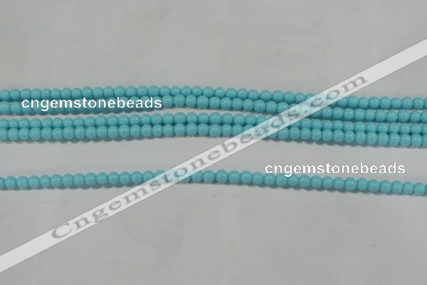 CTU1209 15.5 inches 3mm round synthetic turquoise beads