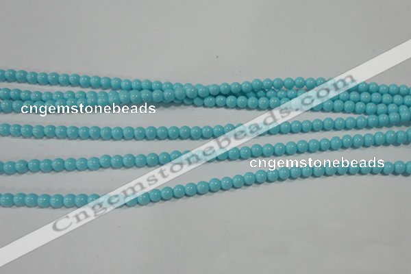 CTU1210 15.5 inches 4mm round synthetic turquoise beads