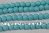 CTU1211 15.5 inches 6mm round synthetic turquoise beads