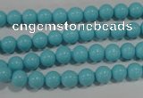 CTU1212 15.5 inches 8mm round synthetic turquoise beads
