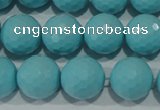 CTU1224 15.5 inches 12mm faceted round synthetic turquoise beads