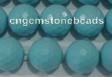 CTU1226 15.5 inches 16mm faceted round synthetic turquoise beads