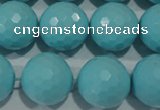 CTU1227 15.5 inches 18mm faceted round synthetic turquoise beads